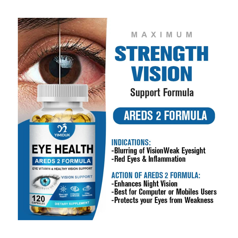 Suplemento vitamínico y de apoyo visual para los ojos: protección contra la luz azul, claridad visual y bienestar ocular. Fórmula diaria para la salud ocular.