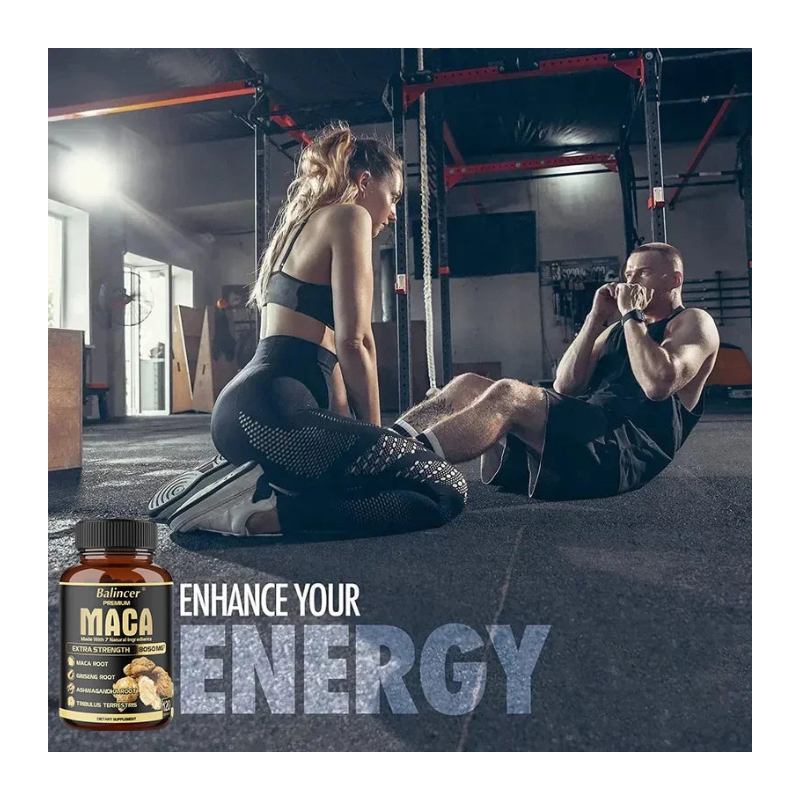 Suplemento de raíz de maca para energía, resistencia y vitalidad diaria: apoyo adaptógeno natural