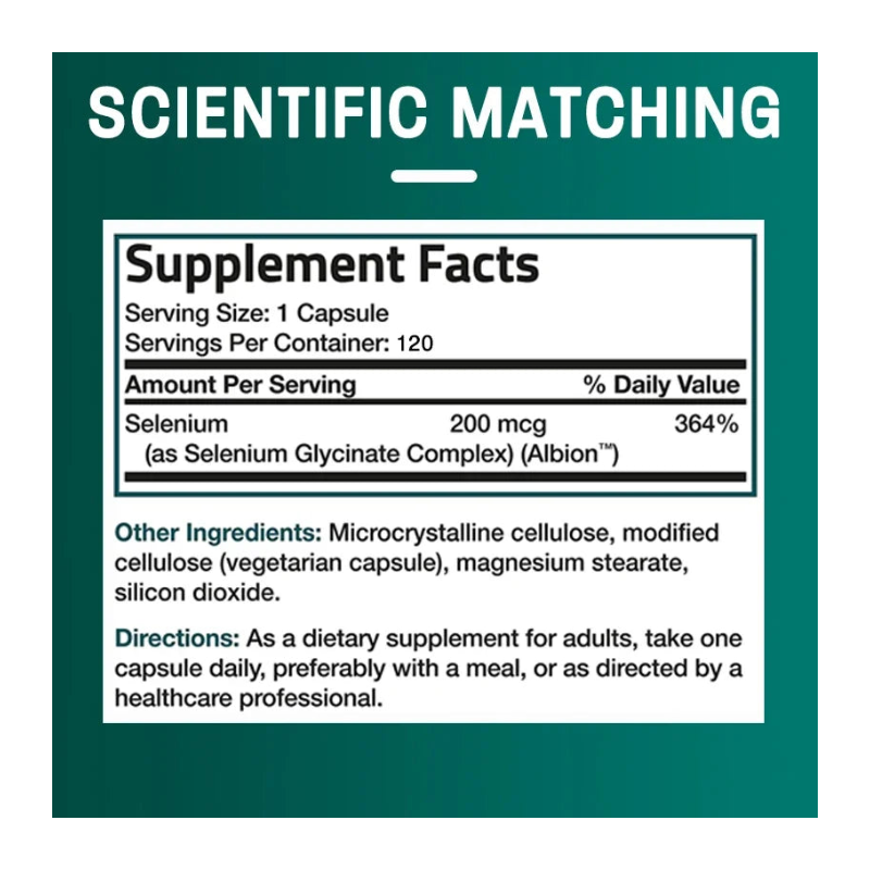 Para el corazón, el sistema inmunitario y los antioxidantes Selenio altamente absorbible para el corazón, el sistema inmunitario y los antioxidantes